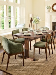 Laura Ashley Dark Stain Oak Barcombe 6 to 8 Seater Extending Dining Table - Image 1 of 8