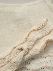 Miss True 100% Cotton White Knit Top Shorts and Headband Outfit Set - Image 5 of 5