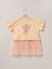 Miss Cropped Printed Brown T-Shirt and Skirt Outfit Set - Image 3 of 5