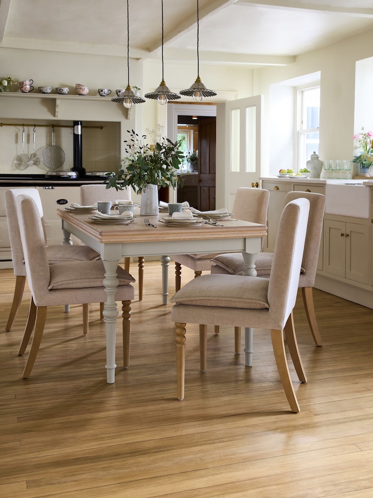 Laura Ashley Twine Natural Swanton 6 to 8 Seater Extending Dining Table - Image 1 of 4 Laura Ashley Twine Natural Swanton 6 to 8 Seater Extending Dining Table - Image 1 of 4