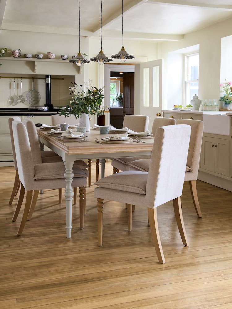 Laura Ashley Twine Natural Swanton 6 to 8 Seater Extending Dining Table - Image 2 of 4 Laura Ashley Twine Natural Swanton 6 to 8 Seater Extending Dining Table - Image 2 of 4
