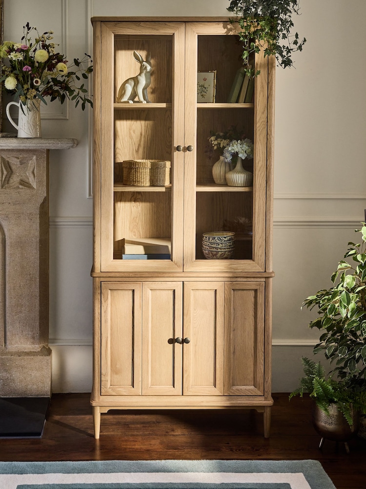 Laura Ashley Oak Danbury Glazed Display Cabinet - Image 1 of 9 Laura Ashley Oak Danbury Glazed Display Cabinet - Image 1 of 9