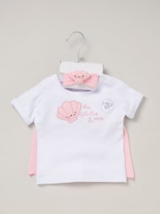 Rock-A-Bye Baby Boutique Pink Printed All in one - Image 4 of 5