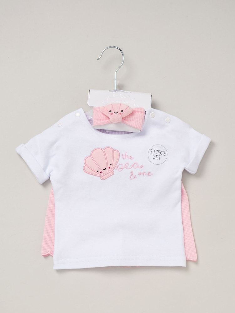Rock-A-Bye Baby Boutique Pink Printed All in one - Image 4 of 5