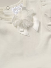Rock-A-Bye Baby Boutique Rose Ribbon Detail Tutu White Bodysuit and Headband Outfit Set - Image 2 of 2