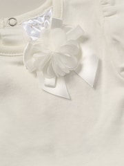 Rock-A-Bye Baby Boutique Rose Ribbon Detail Tutu White Bodysuit and Headband Outfit Set - Image 3 of 3
