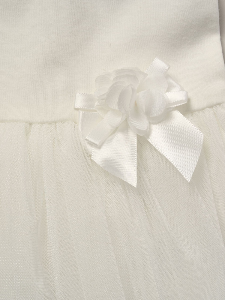 Rock-A-Bye Baby Boutique Rose Ribbon Detail Tutu White Dress and Headband Outfit Set - Image 3 of 3