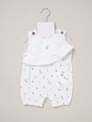 Rock-A-Bye Baby Boutique 100% Cotton Printed Muslin White All in one - Image 2 of 5
