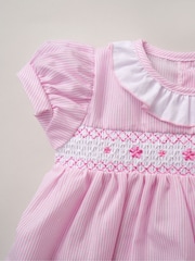 Rock-A-Bye Baby Boutique Pink 100% Cotton Dress Knickers and Bow Headband 2 Pack Outfit Set - Image 5 of 5