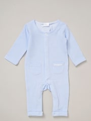 Rock-A-Bye Baby Boutique Blue 100% Cotton Waffle Romper and Comforter Set - Image 2 of 5