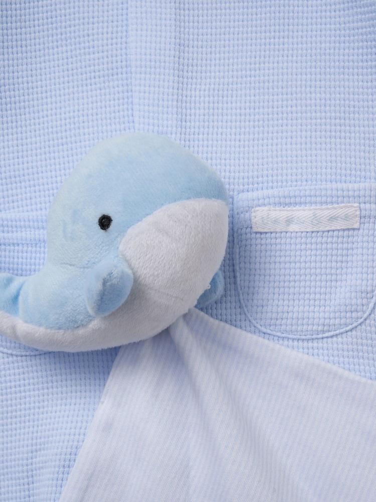 Rock-A-Bye Baby Boutique Blue 100% Cotton Waffle Romper and Comforter Set - Image 5 of 5