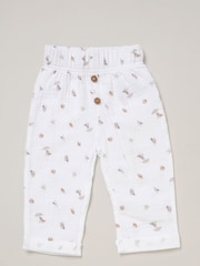 Rock-A-Bye Baby Boutique 100% Cotton Printed White Hooded And Joggers Set - Image 4 of 5