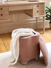 Laura Ashley Hundon Dusty Rose Pink Someford Storage Stool - Image 2 of 6
