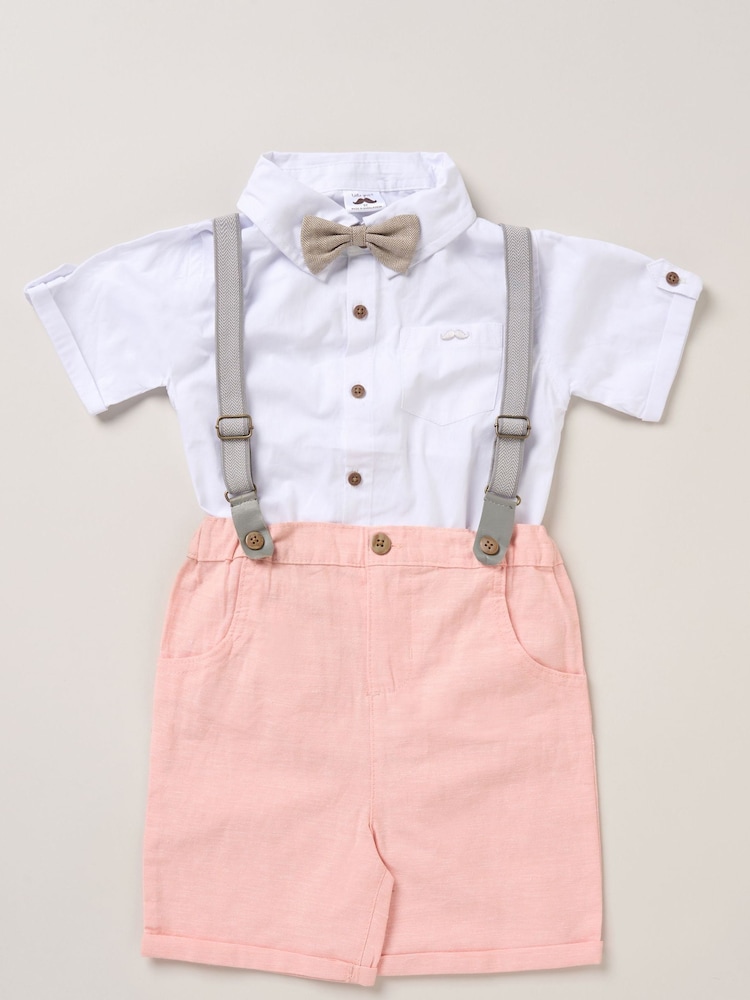 Little Gent Blue Shirt Shorts and Braces Outfit Set - Image 1 of 3