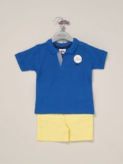 Little Gent Polo Shirt and Belted Shorts Outfit Set - Image 3 of 5