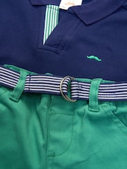 Little Gent Polo Shirt and Belted Shorts Outfit Set - Image 4 of 4