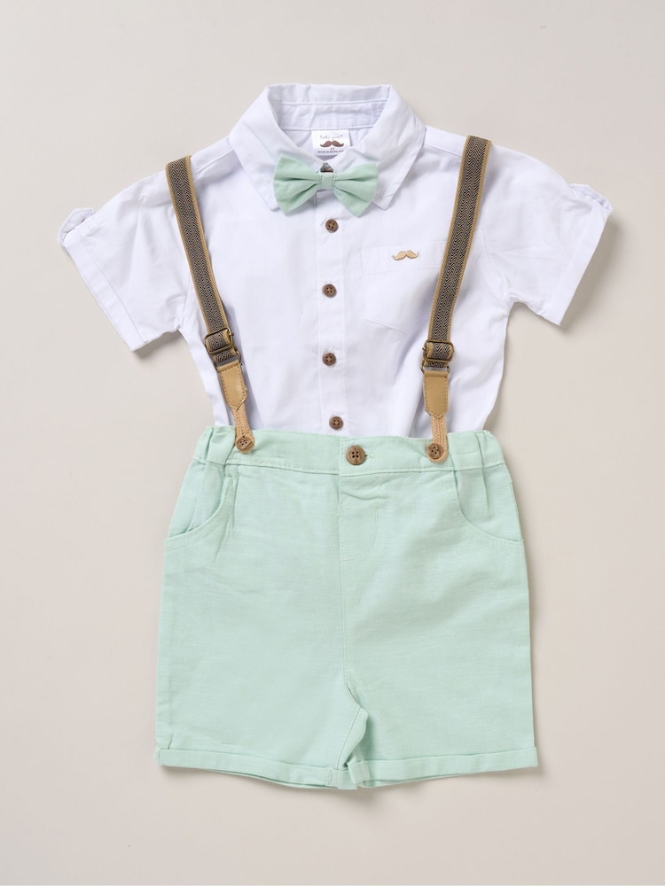 Зеленый свет - Little Gent Bodysuit Shirt Shorts and Braces Outfit Set - Image 2 of 3