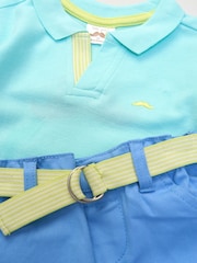 Little Gent Polo Shirt and Belted Shorts Outfit Set - Image 5 of 5