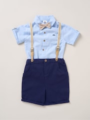 Little Gent Bodysuit Shirt Shorts and Braces Outfit Set - Image 1 of 3