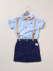 Little Gent Bodysuit Shirt Shorts and Braces Outfit Set - Image 2 of 3
