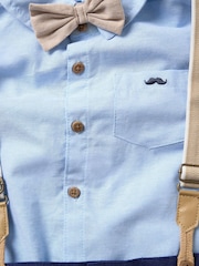 Little Gent Bodysuit Shirt Shorts and Braces Outfit Set - Image 3 of 3