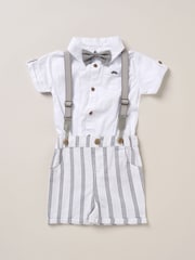 Little Gent Bodysuit Shirt Shorts and Braces Outfit Set - Image 1 of 2