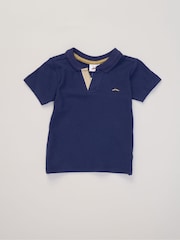 Little Gent Blue Polo Shirt and Belted Shorts Outfit Set - Image 2 of 5