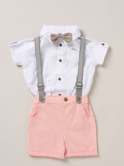 Little Gent Bodysuit Shirt Shorts and Braces Outfit Set - Image 1 of 3