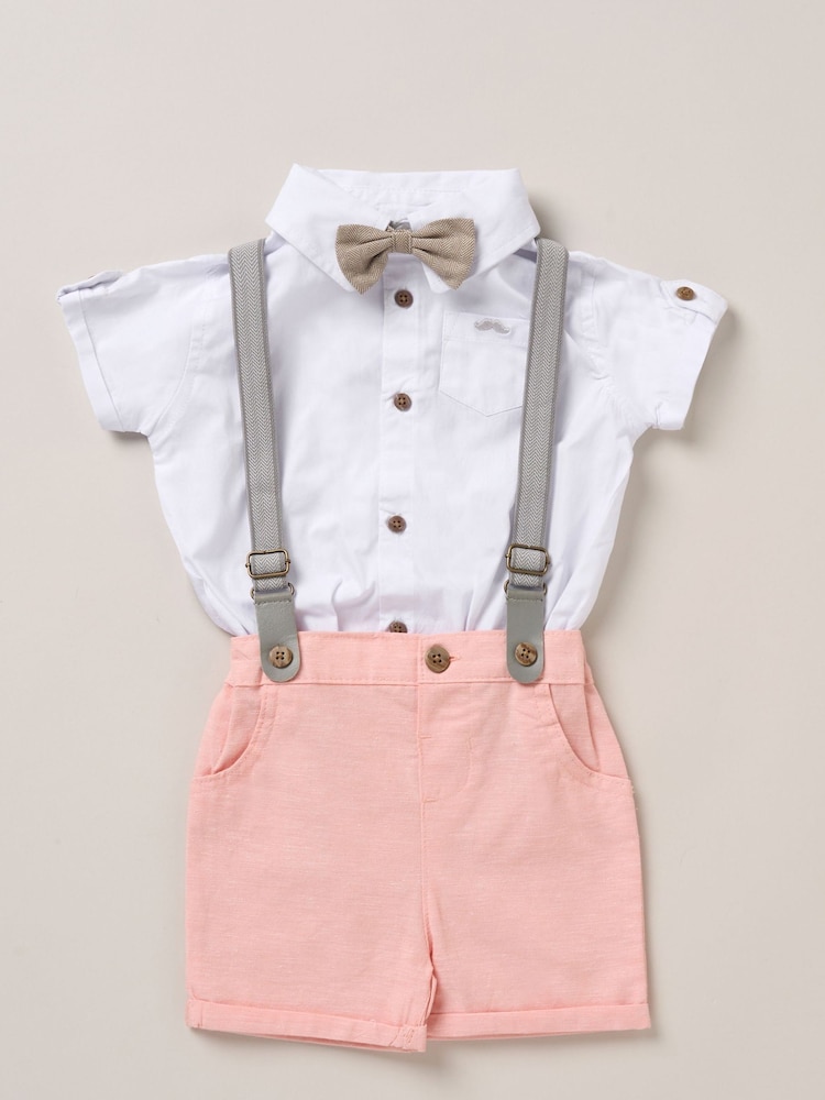 Little Gent Bodysuit Shirt Shorts and Braces Outfit Set - Image 1 of 3