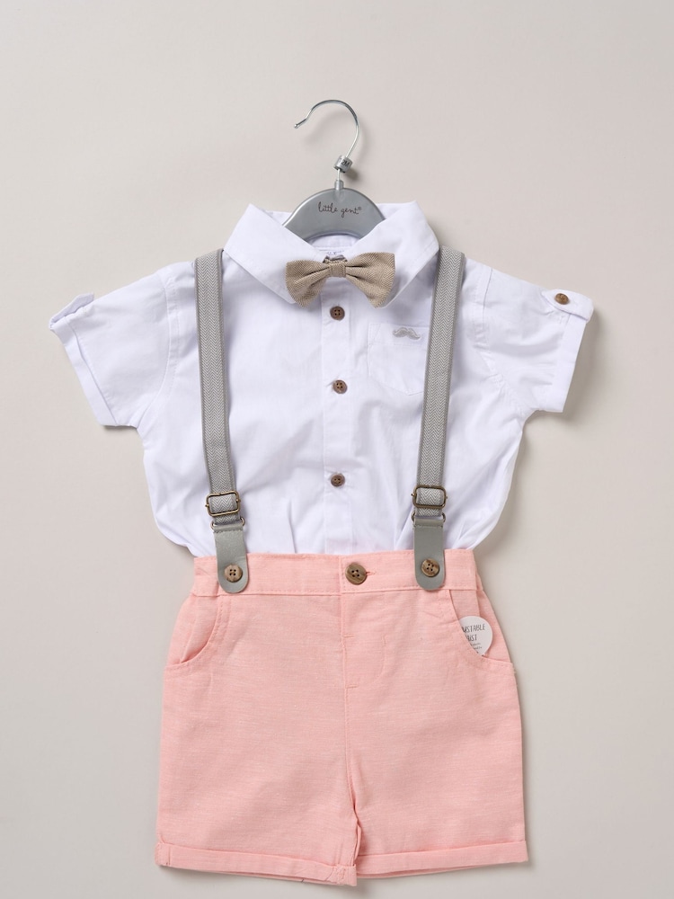Little Gent Bodysuit Shirt Shorts and Braces Outfit Set - Image 2 of 3