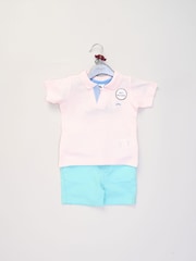 Little Gent Polo Shirt and Belted Shorts Outfit Set - Image 2 of 5