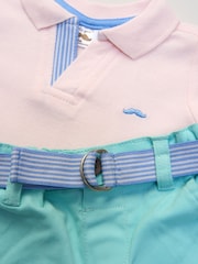 Little Gent Polo Shirt and Belted Shorts Outfit Set - Image 5 of 5