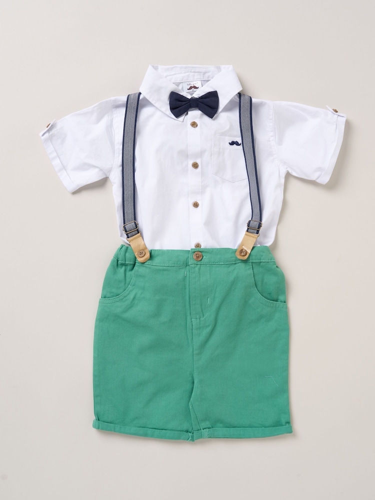 Little Gent Bodysuit Shirt Shorts and Braces Outfit Set - Image 1 of 3 Little Gent Bodysuit Shirt Shorts and Braces Outfit Set - Image 1 of 3