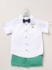 Little Gent Blue Shirt Shorts and Braces Outfit Set - Image 2 of 3