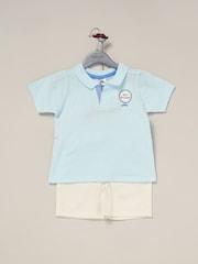 Little Gent Polo Shirt and Belted Shorts Outfit Set - Image 2 of 5