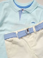 Little Gent Polo Shirt and Belted Shorts Outfit Set - Image 5 of 5