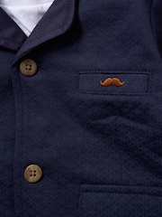 Little Gent Blue 100% Cotton T-Shirt Shorts and Jacket Outfit Set - Image 4 of 4