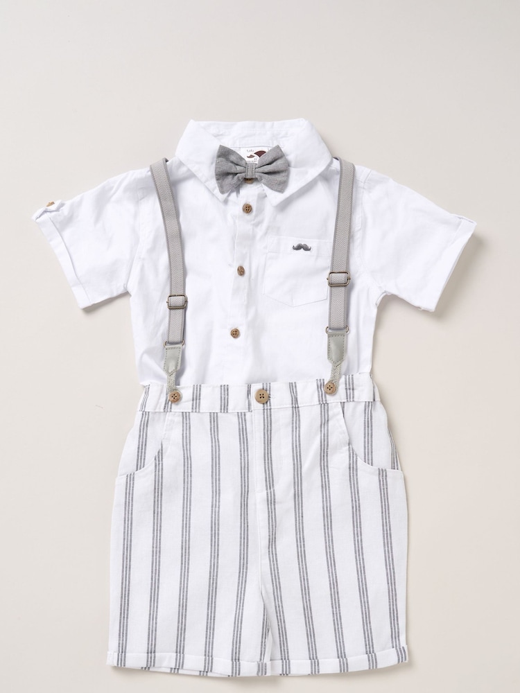 Little Gent Blue Shirt Shorts and Braces Outfit Set - Image 1 of 3 Little Gent Blue Shirt Shorts and Braces Outfit Set - Image 1 of 3