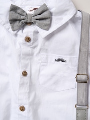 Little Gent Blue Shirt Shorts and Braces Outfit Set - Image 2 of 3
