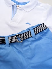 Little Gent Polo Shirt and Belted Shorts Outfit Set - Image 5 of 5
