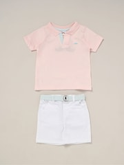Little Gent Polo Shirt and Belted Shorts Outfit Set - Image 1 of 5