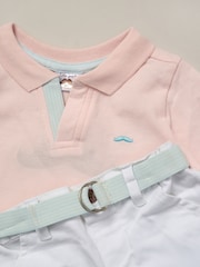 Little Gent Polo Shirt and Belted Shorts Outfit Set - Image 5 of 5