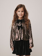 Animal Sequin Bow Long Sleeve Top (3-16yrs) - Image 1 of 3
