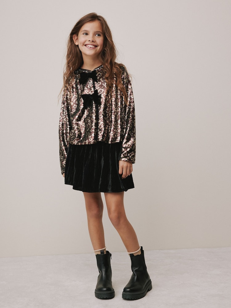 Animal Sequin Bow Long Sleeve Top (3-16yrs) - Image 2 of 3