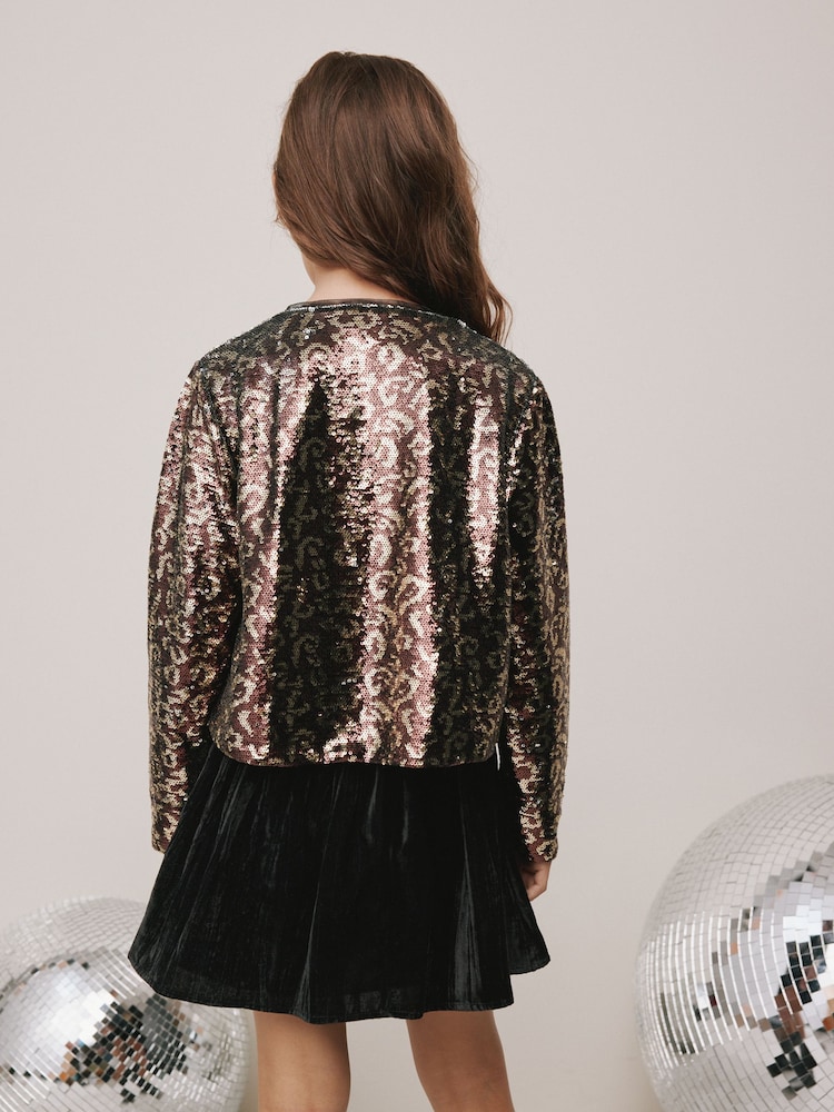 Animal Sequin Bow Long Sleeve Top (3-16yrs) - Image 3 of 3