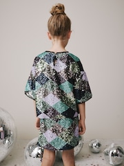Purple Check Sequin Long Sleeve Top (3-16yrs) - Image 3 of 4