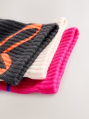 Pink Oatmeal and Charcoal Grey Cotton Rich Cushioned Sole  Ankle Socks 3 Pack - Image 3 of 3