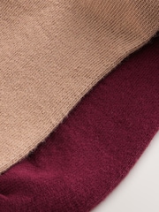 Burgundy Red and Tan Brown - Slouchy gležnjarji 2 Pack - Slika 2 iz 3