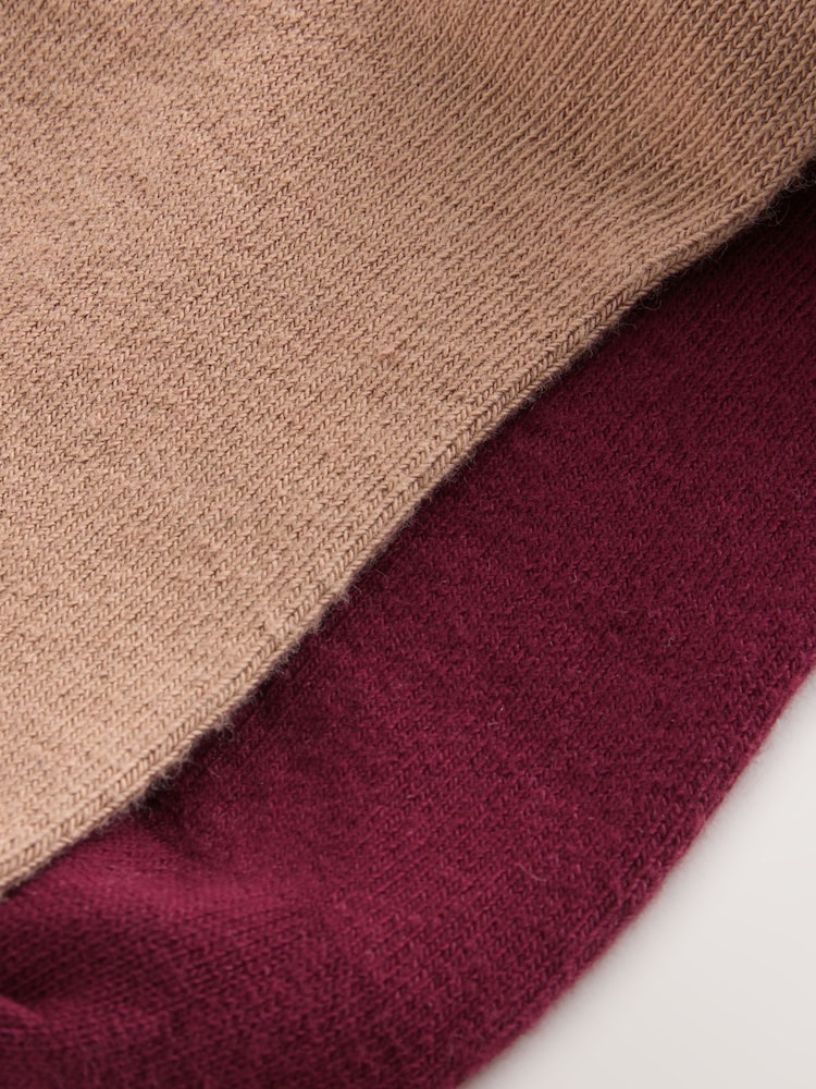 Burgundy Red and Tan Brown - Slouchy gležnjarji 2 Pack - Slika 2 iz 3