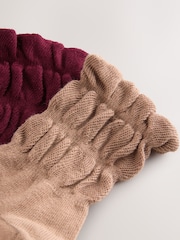 Burgundy Red and Tan Brown - Slouchy gležnjarji 2 Pack - Slika 3 iz 3